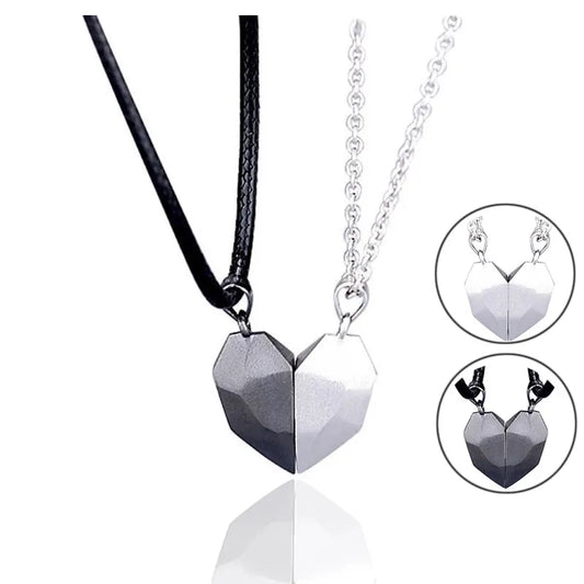 Heart Magnet necklace for Couples